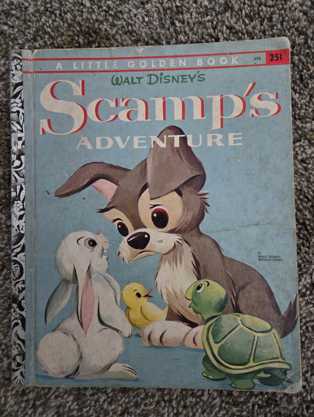 Vintage 1958 Walt Disney Scamp's Adventure Little Golden Book D70 Lady & Tramp